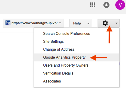 Liên kết Search Console với Analytics