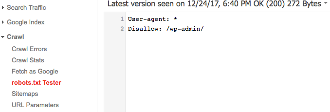 Robots.txt Tester trong Google Webmasters
