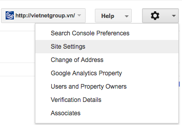 Site settings trong Google Webmasters tools