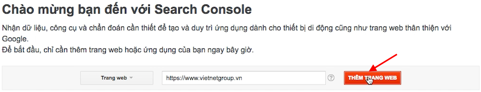 Chào mừng bạn đến với Google Search console