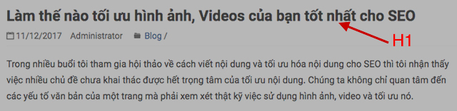 Phong cách của thẻ H1