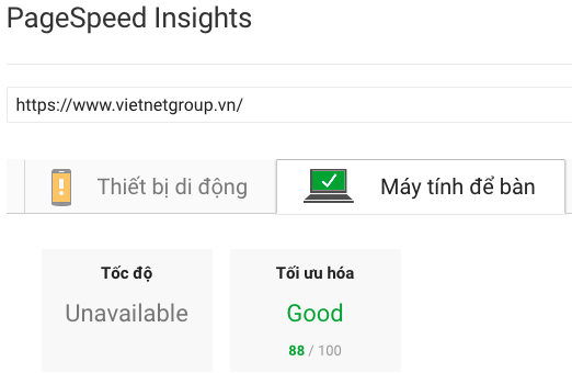 Sử dụng page speed insights của google