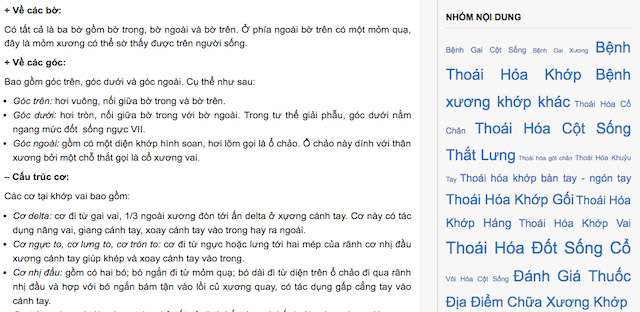 Nhóm nội dung chuyên mục trong Website