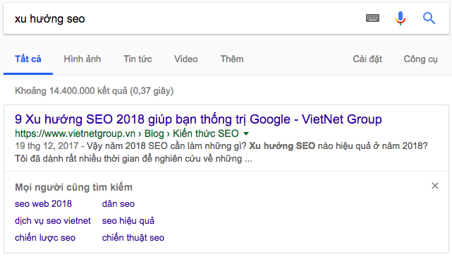 Google mọi người cũng tìm kiếm