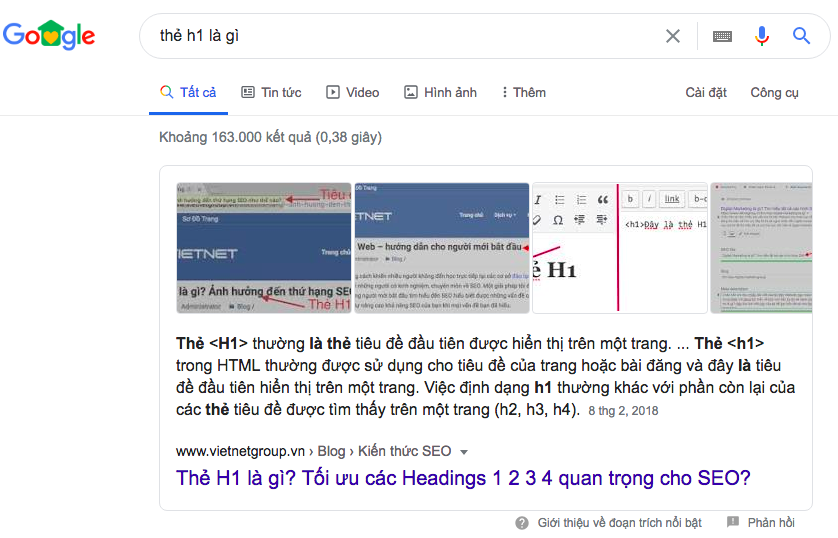 Đoạn trích nổi bật tính năng mới Google 